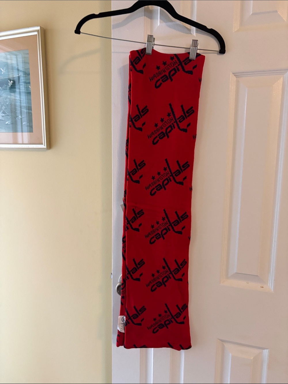 NHL Red and Black Washington Capitals Knit Logo Scarf